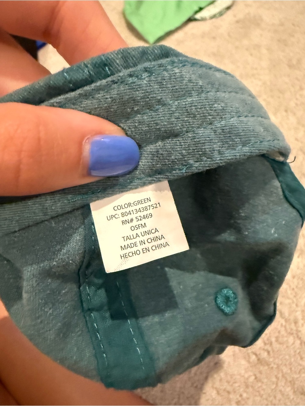 Blue green hat - Picture 4 of 4